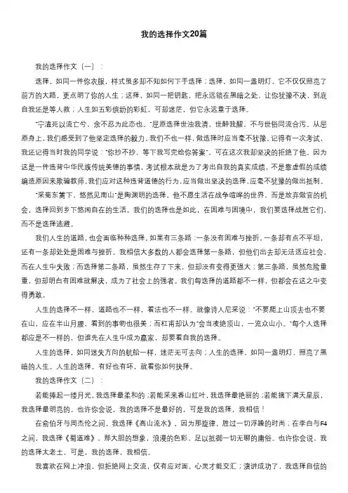 我的选择作文20篇