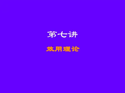 微观经济学  第七讲  效用理论