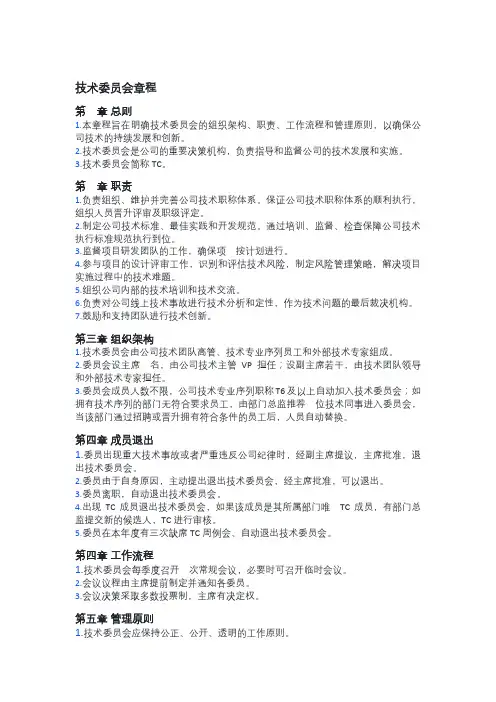公司技术委员会章程