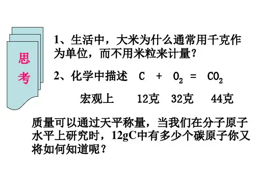 高一化学必修一物质的量.ppt
