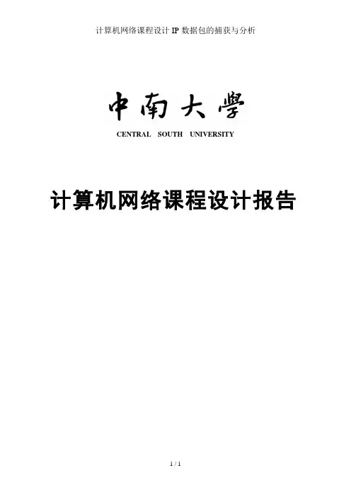 计算机网络课程设计IP数据包的捕获与分析