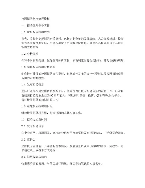 校园招聘制度流程模板