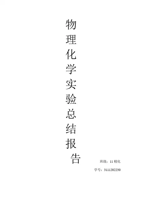 物理化学实验总结报告.