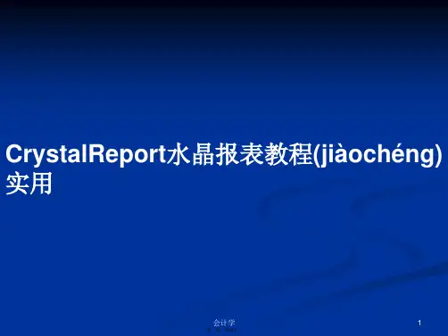 CrystalReport水晶报表教程实用学习教案