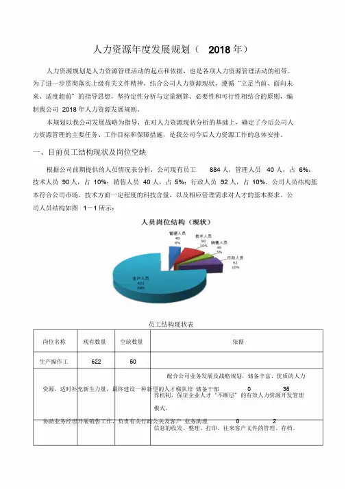 人力资源年度发展规划2018