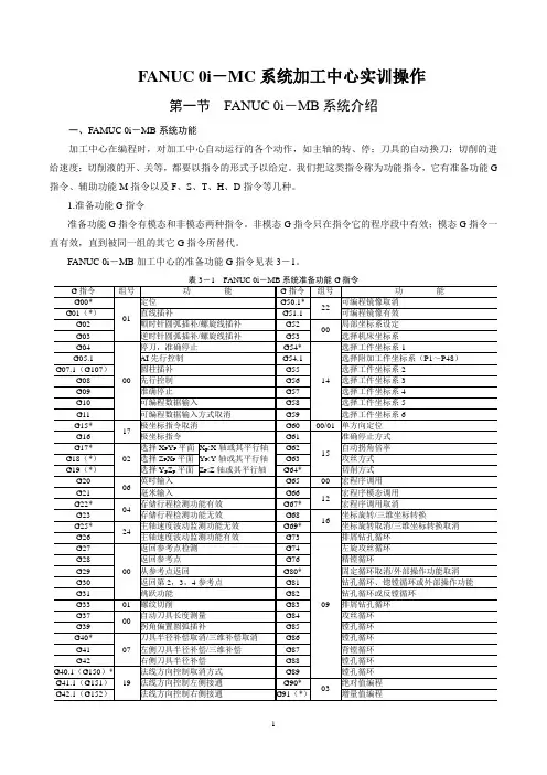 FANUC系统加工中心实训操作