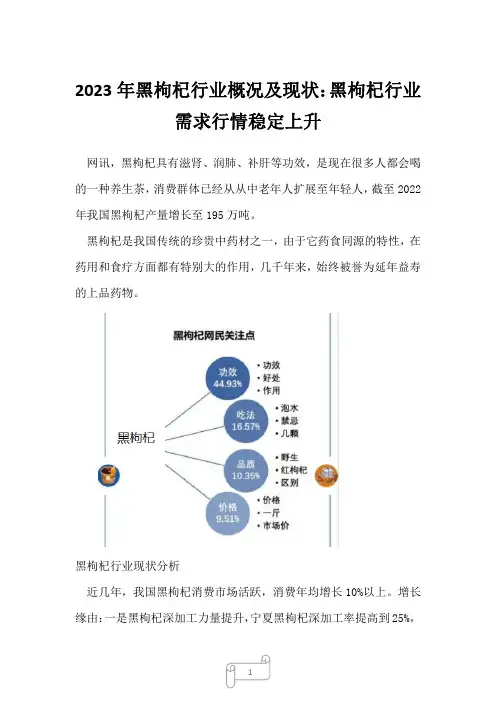2023年黑枸杞行业概况及现状：黑枸杞行业需求行情稳定上升_21
