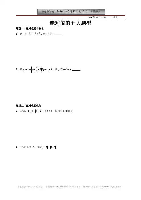 绝对值五大题型