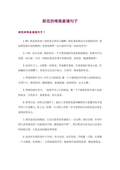 荷花的唯美意境句子