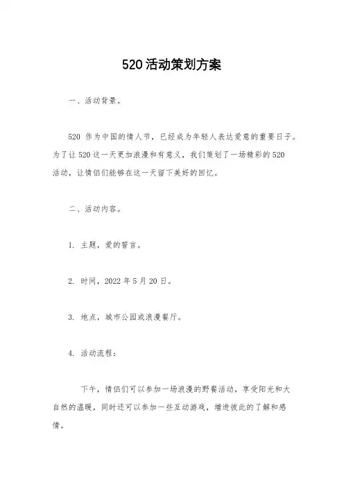 520活动策划方案