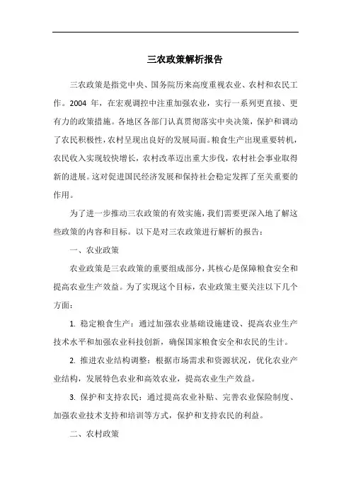 三农政策解析报告