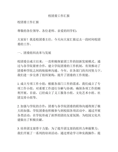 校团委工作汇报