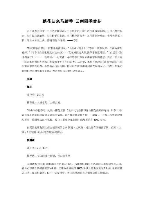 踏花归来马蹄香 云南四季赏花
