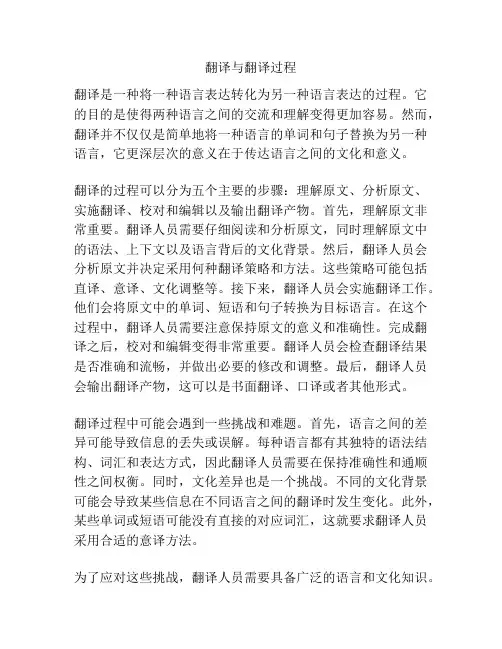 翻译与翻译过程