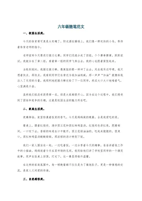 六年级随笔范文