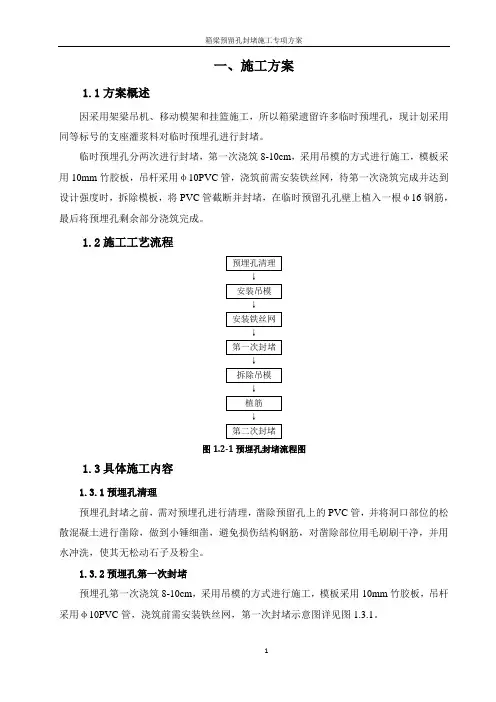预留孔封堵方案