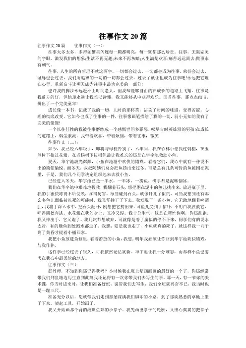 往事作文20篇