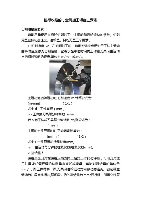 值得收藏的，金属加工切削三要素