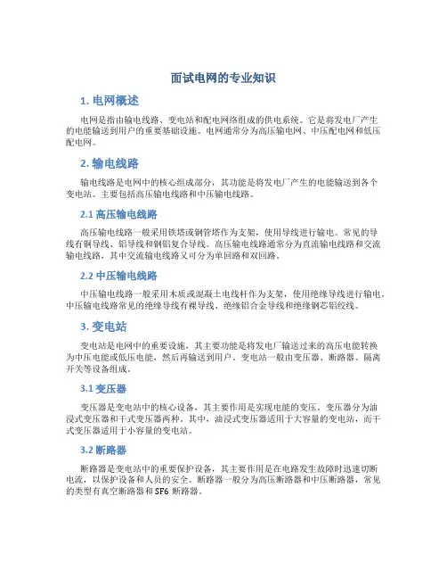 面试电网的专业知识