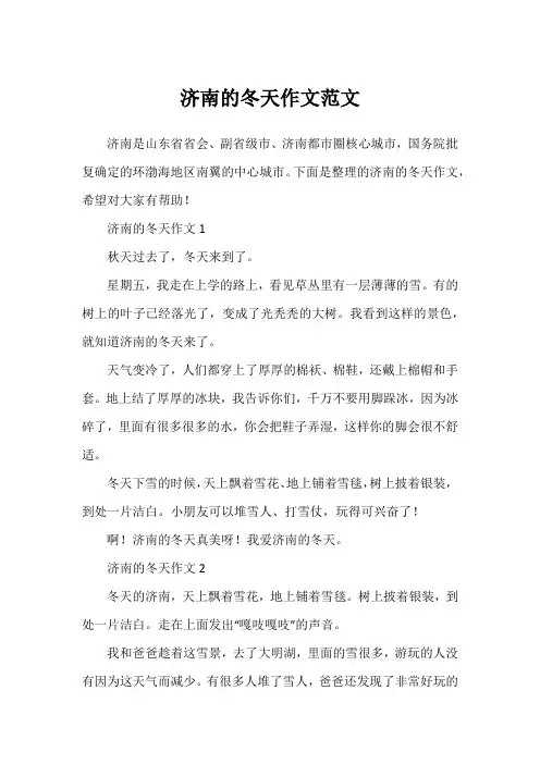 济南的冬天作文范文