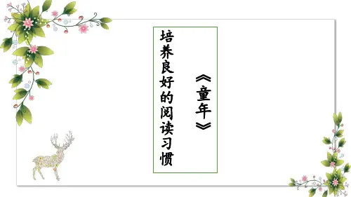 六年级上册语文ppt第四单元-名著导读-《童年》培养良好的阅读习惯PPT部编版