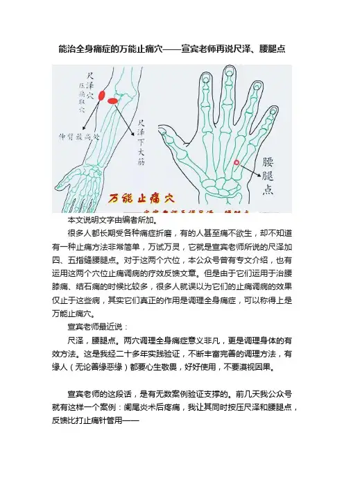 能治全身痛症的万能止痛穴——宣宾老师再说尺泽、腰腿点