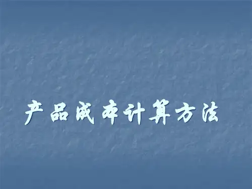 产品成本计算方法概述(ppt 67页)0