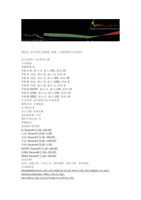 五彩K线通达信指标公式源码