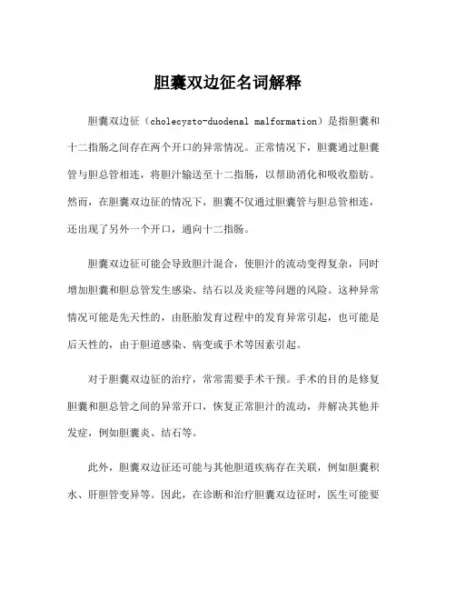 胆囊双边征名词解释