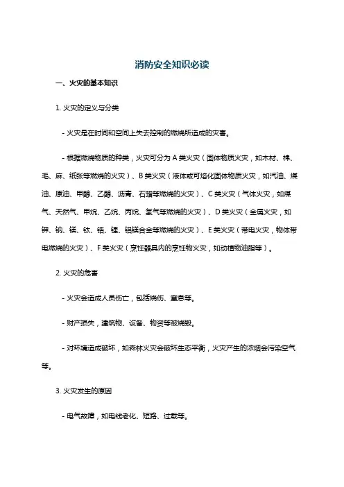 消防安全知识必读