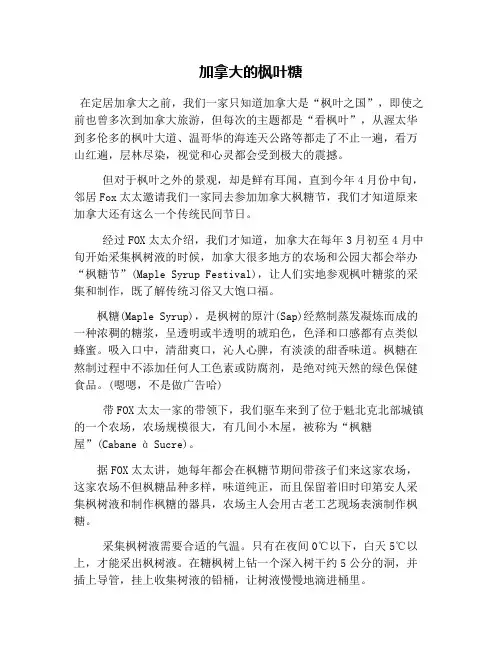 加拿大的枫叶糖