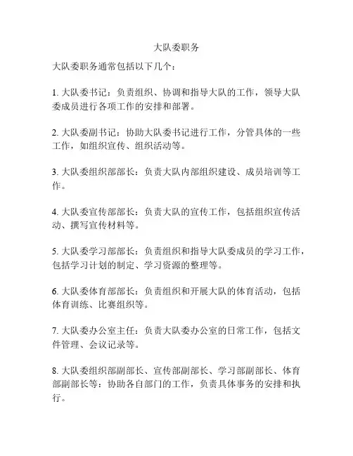 大队委职务