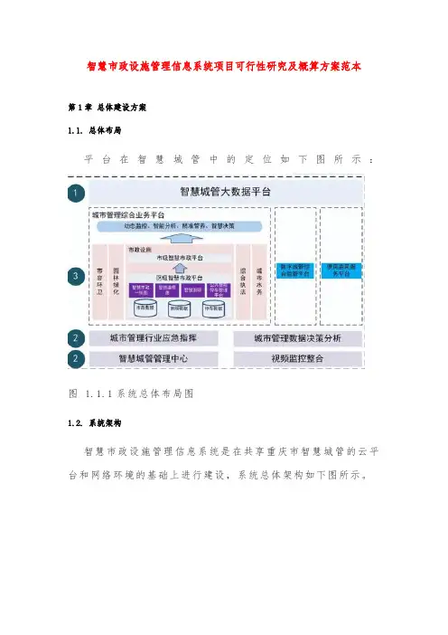 智慧市政设施管理信息系统项目可行性研究及概算方案范本