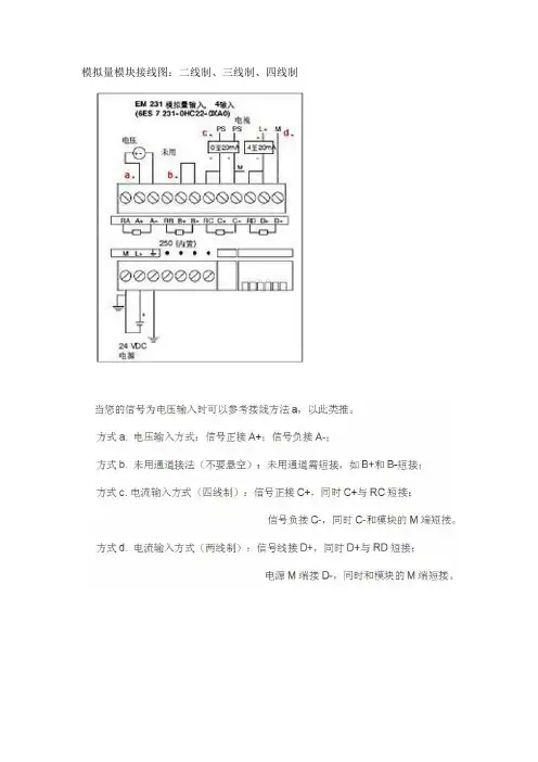 西门子模拟量模块知识笔记