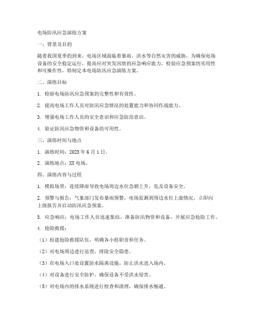 电场防汛应急演练方案
