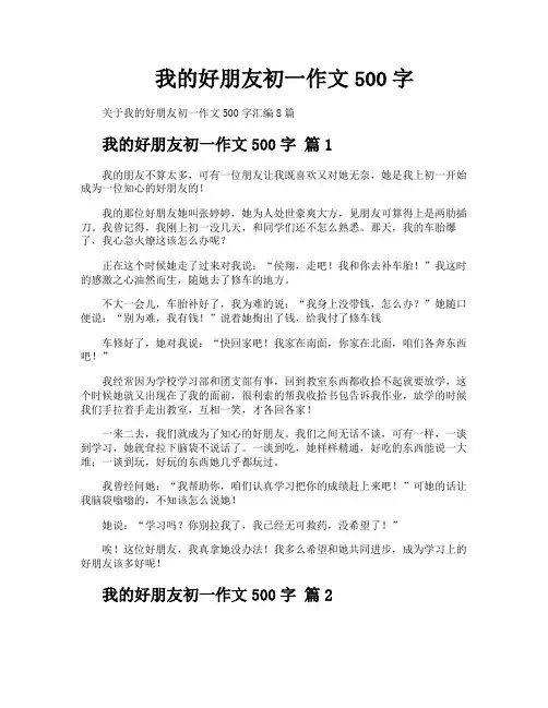 我的好朋友初一作文500字