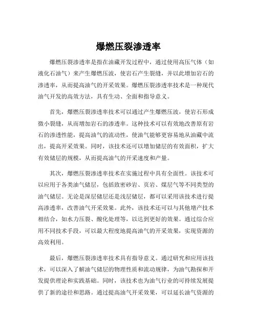 爆燃压裂渗透率