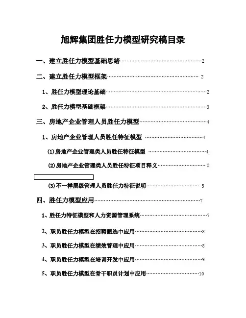 房地产集团胜任力模型研究报告样本