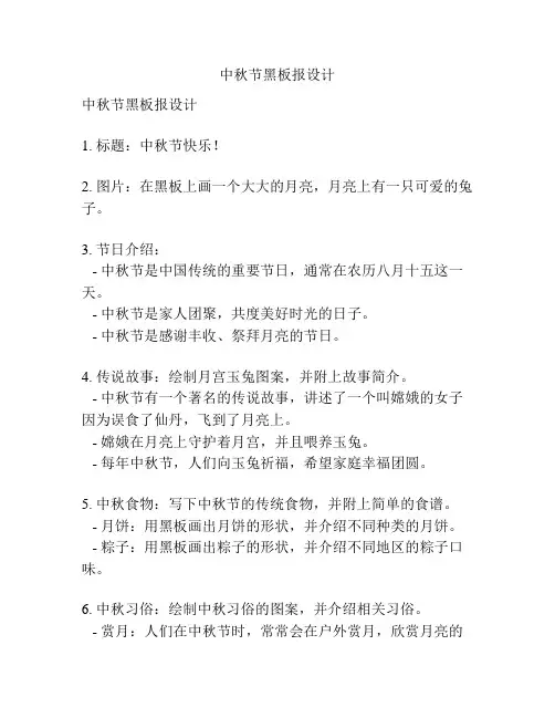 中秋节黑板报设计
