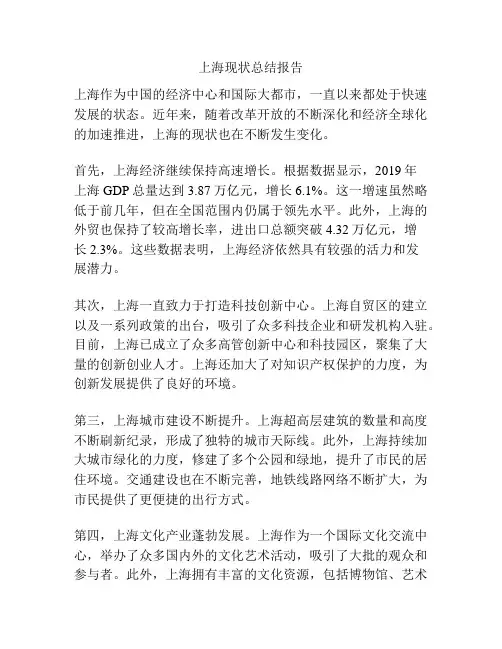 上海现状总结报告