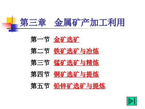 第三章 金属矿产加工利用