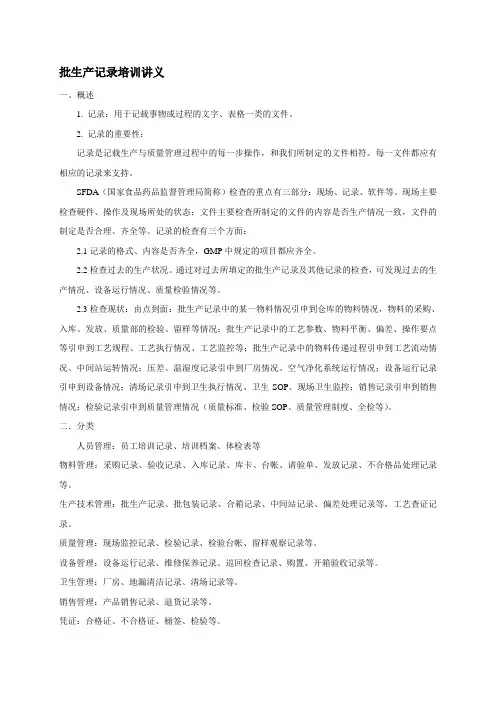 批生产记录培训讲义
