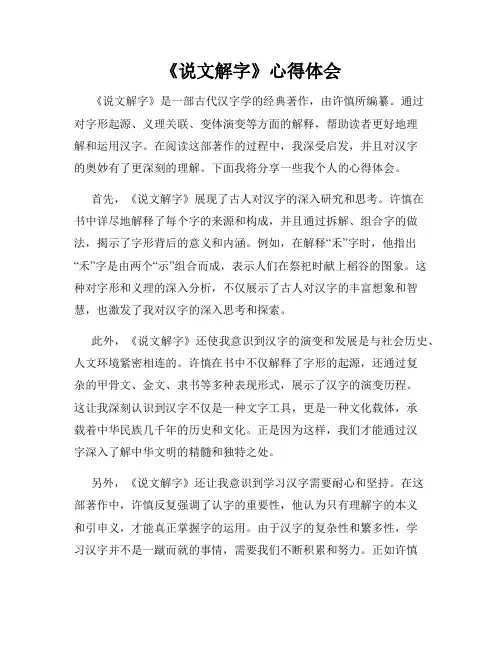 《说文解字》心得体会