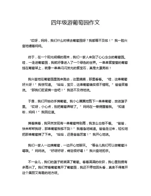 四年级游葡萄园作文