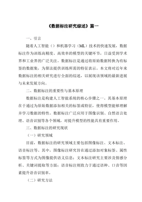 《2024年数据标注研究综述》范文