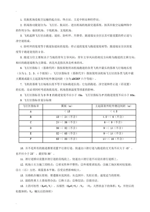 一级民航知识点