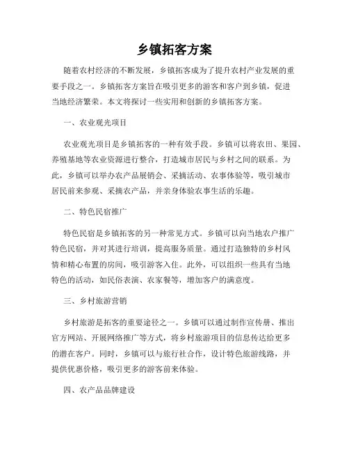 乡镇拓客方案