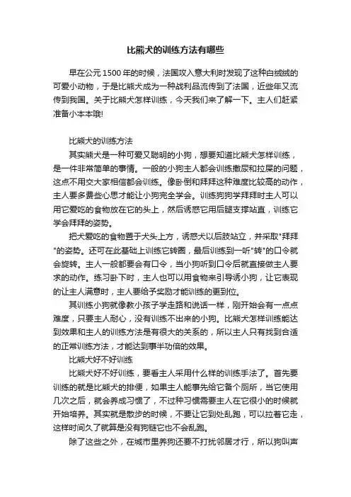 比熊犬的训练方法有哪些