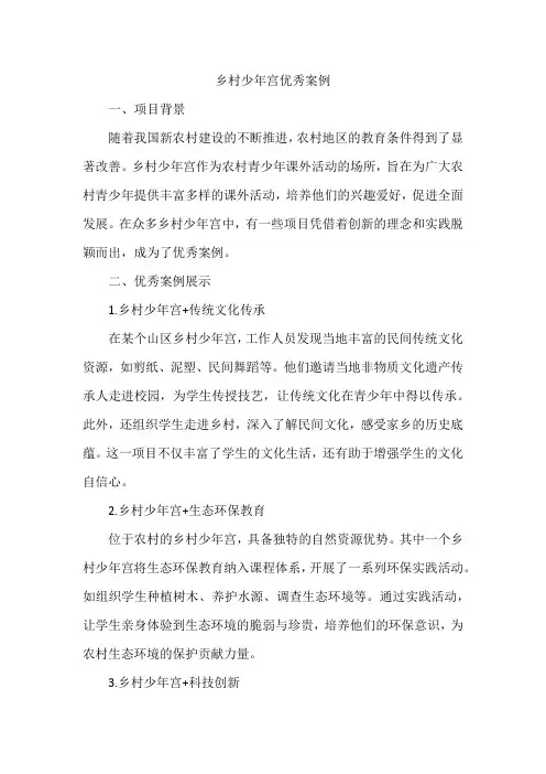 乡村少年宫优秀案例