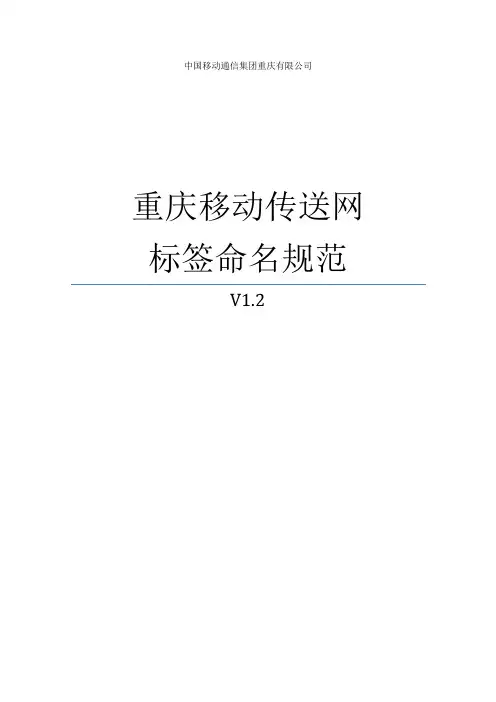重庆移动传输标签命名规范V1.2